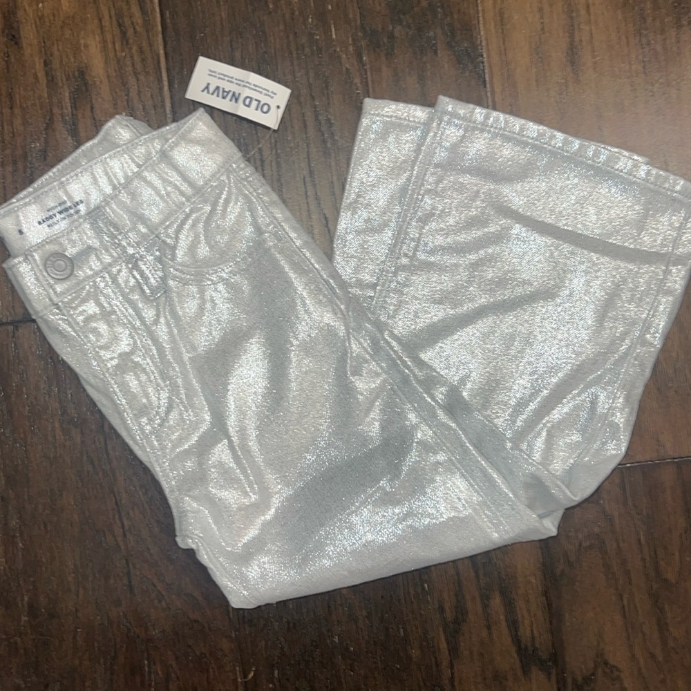 Old Navy wide leg baggy 5t silver denim new